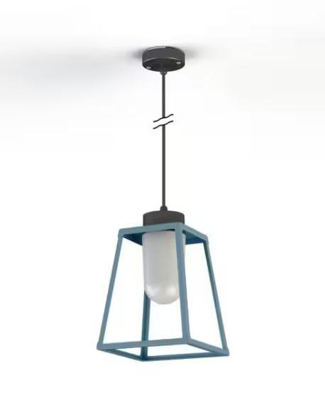 Lampiok Model 4 Large Frosted Glass Lantern with minimalist lines style frame