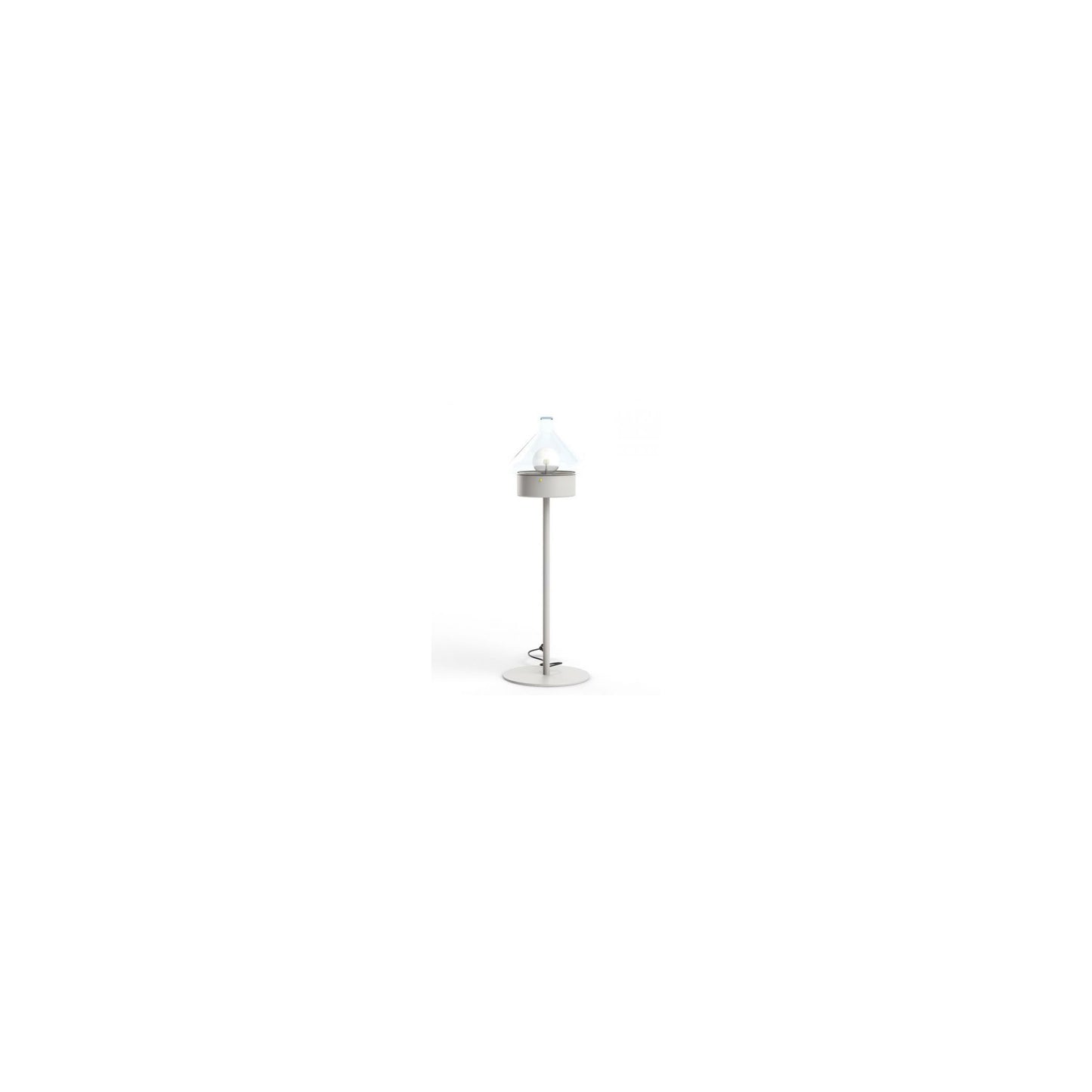La Hutte Model 3 Short Post with Primitive Hut shape & Transparent Blown Glass