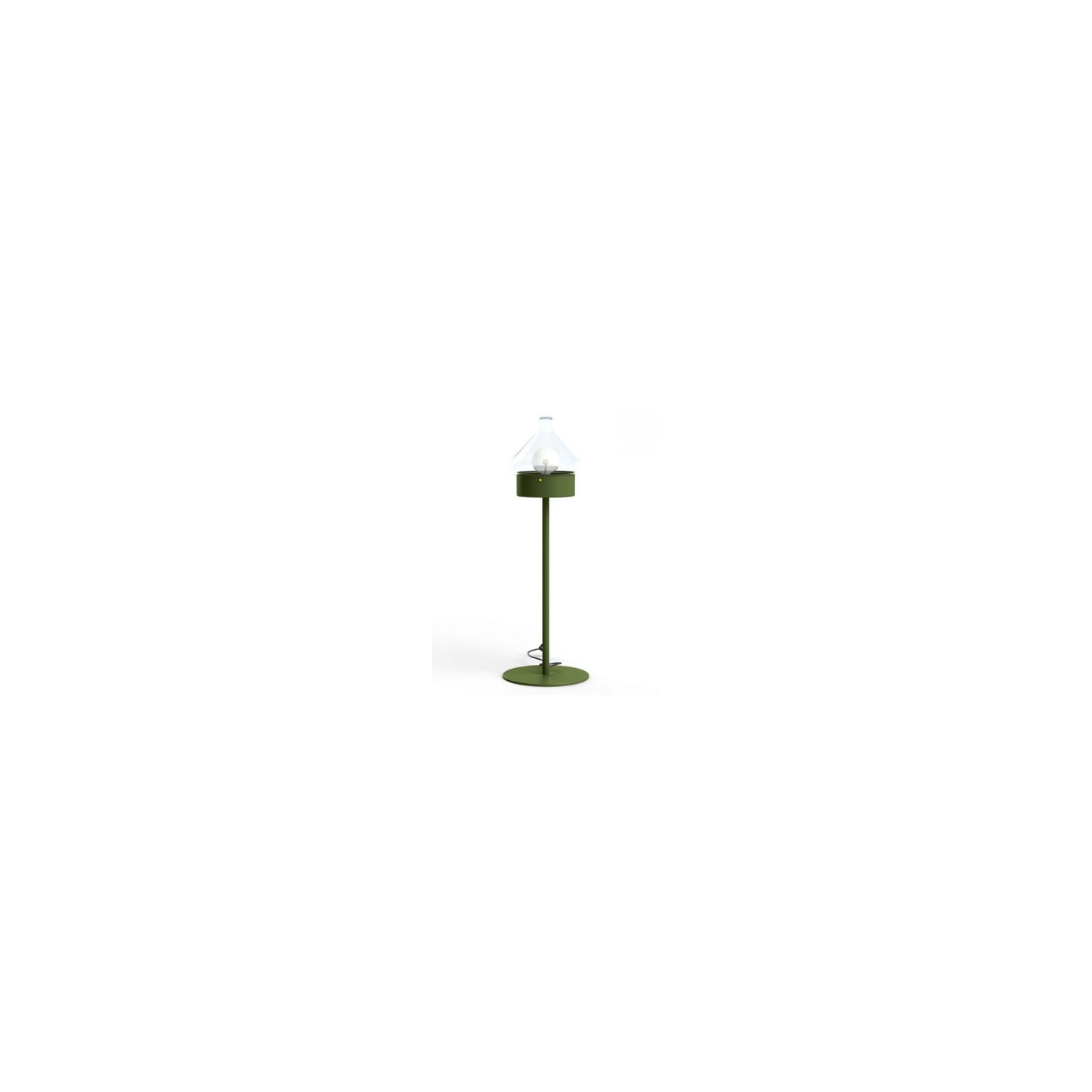 La Hutte Model 3 Short Post with Primitive Hut shape & Transparent Blown Glass