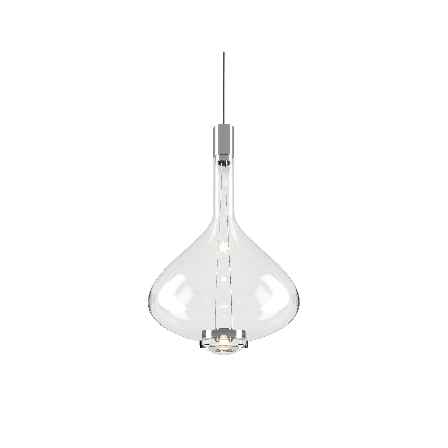Sky Fall Large Metal Frame LED Pendant with Blown Glass Diffuser