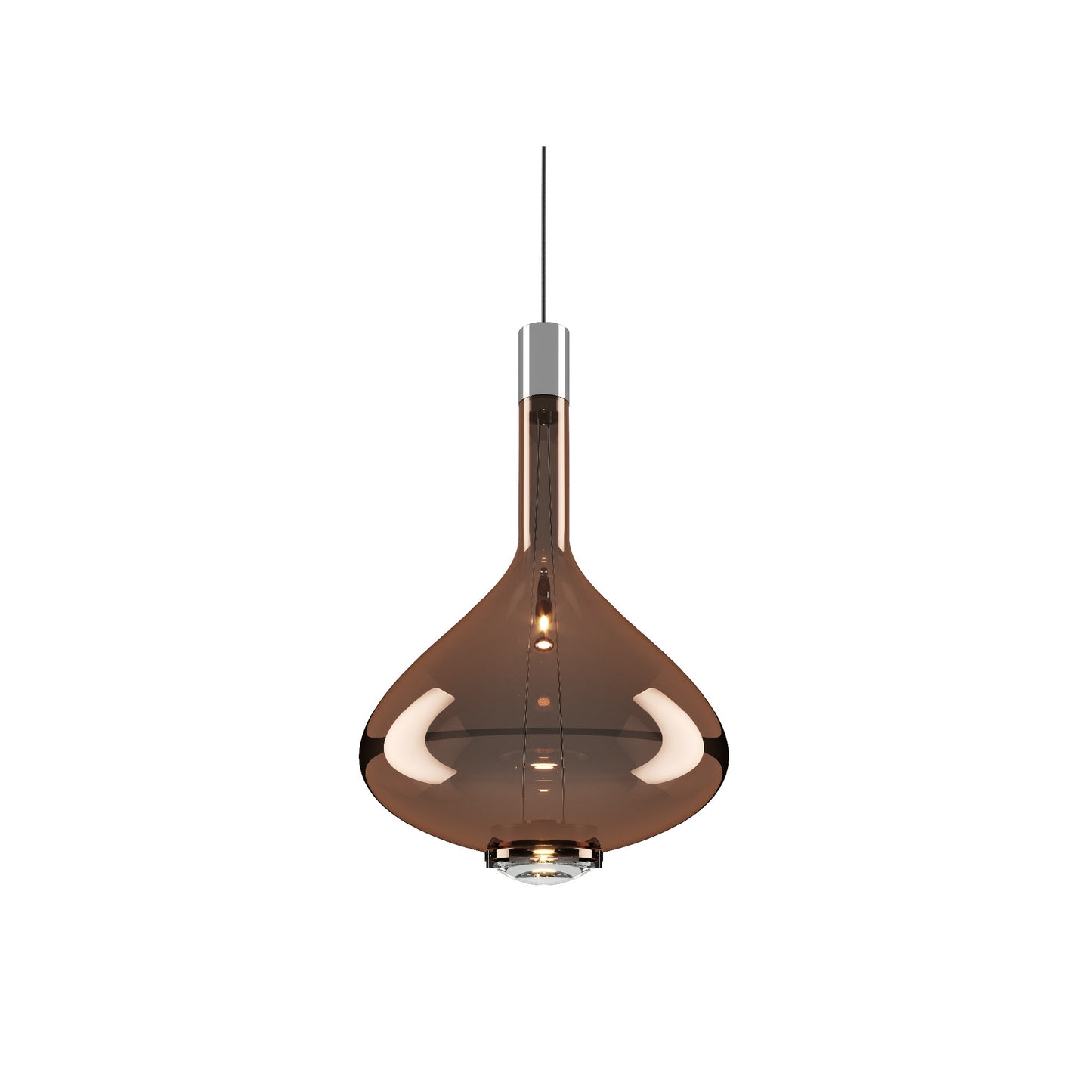 Sky Fall Large Metal Frame LED Pendant with Blown Glass Diffuser