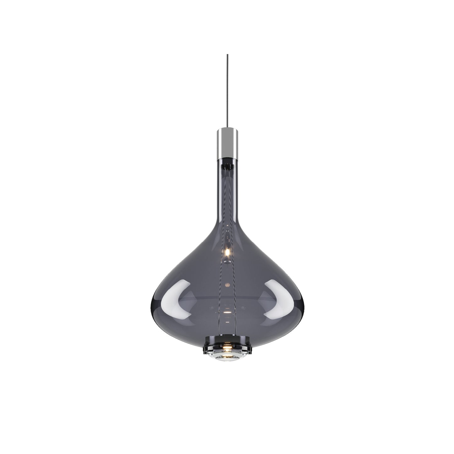 Sky Fall Large Metal Frame LED Pendant with Blown Glass Diffuser