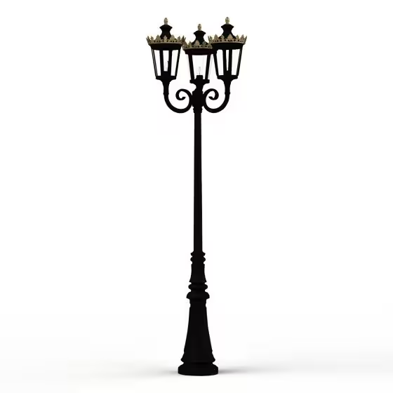Louvre Model 10 Triple Heads Street Lamp