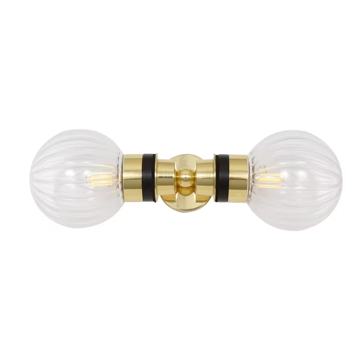 Poole Double Glass Globe Bathroom Wall Light