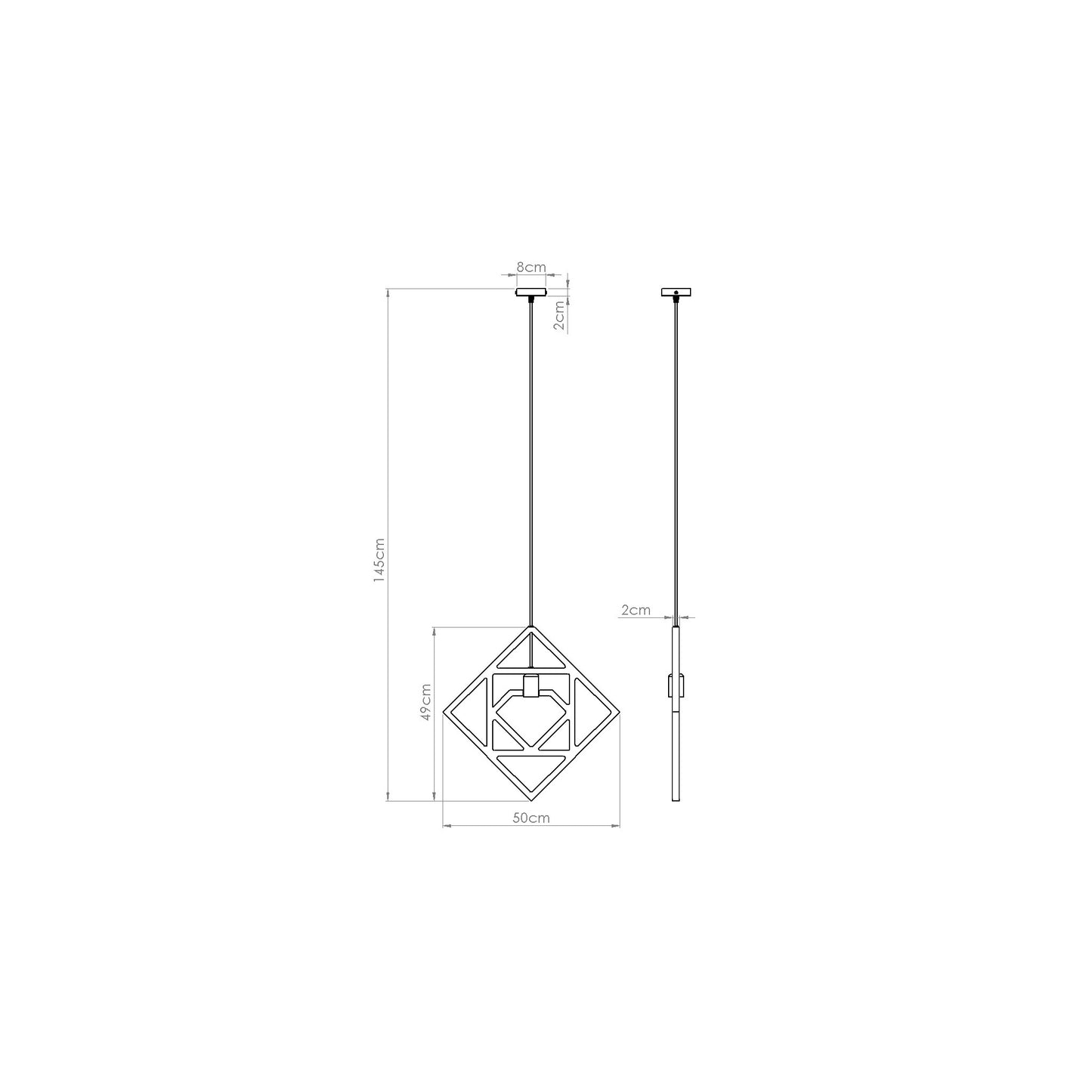 Caro Pendant in Natural Wood and Black
