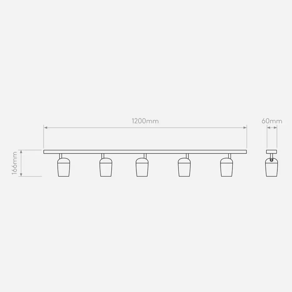 Koto Five Bar Ceiling Light