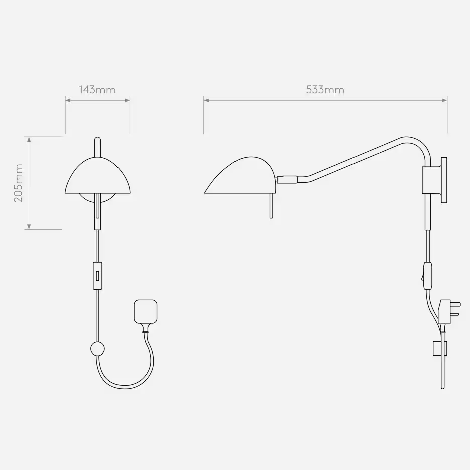 Serge Plug-In Wall Light