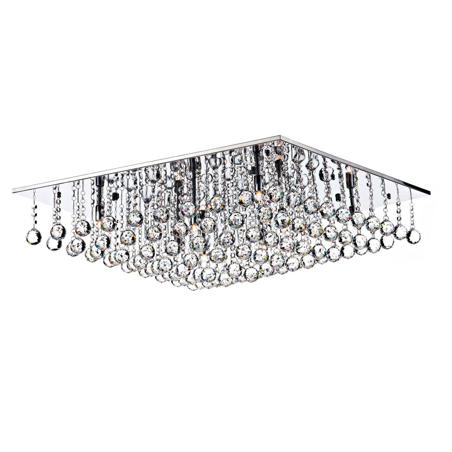 Abacus Eight-Light Crystal Flush Mount