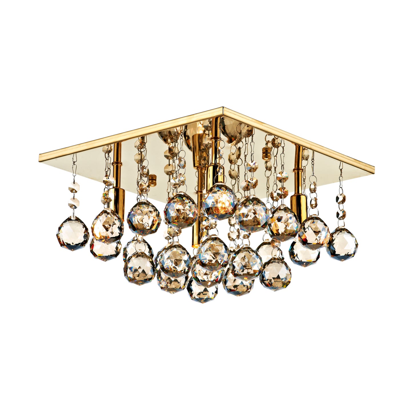 Abacus 4-Light Square Crystal Flush Mount