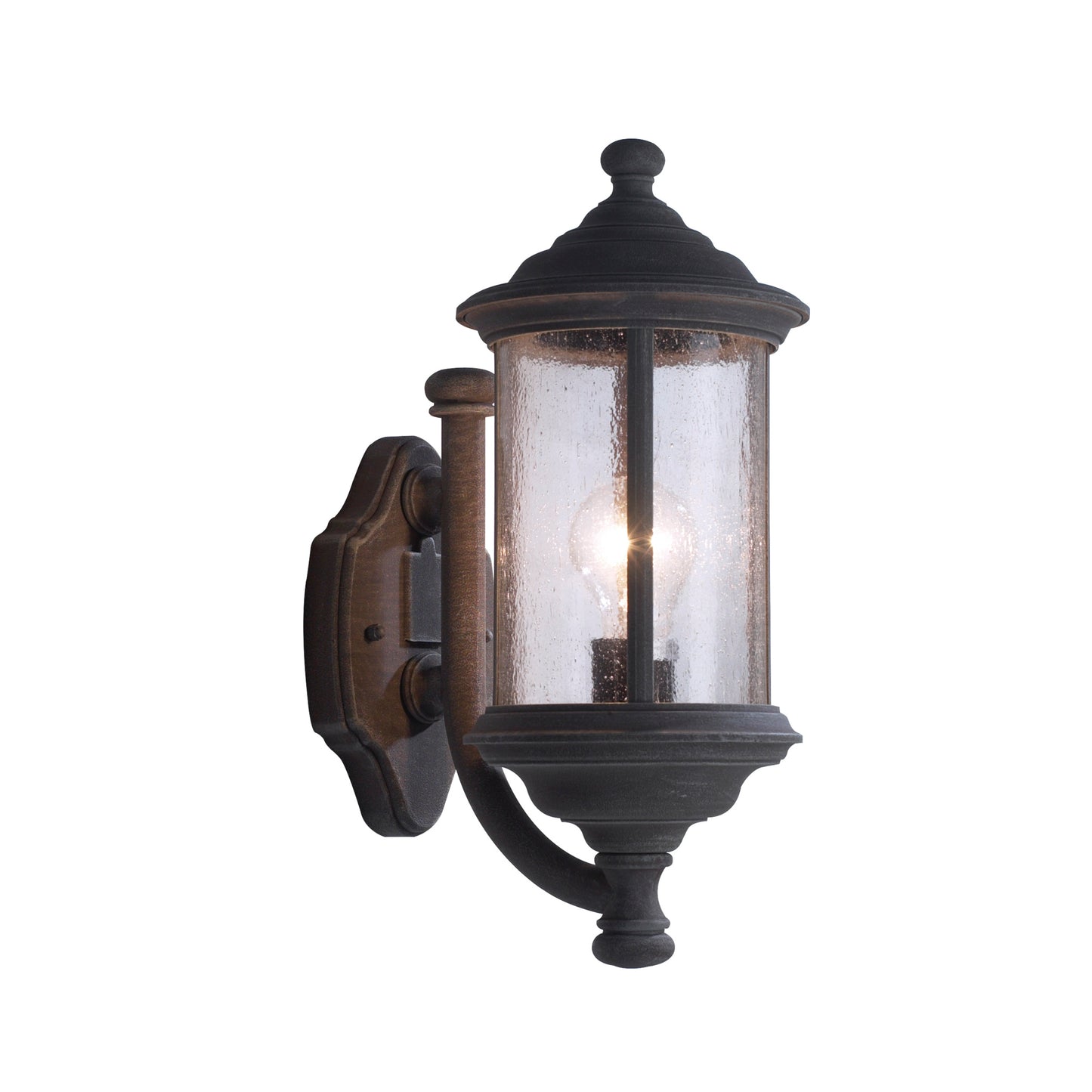 Brompton Wall Lantern IP43 with Textured Glass