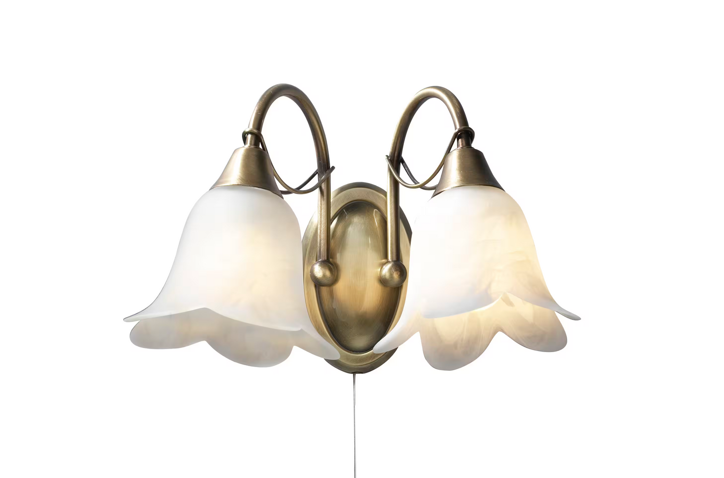 Doublet Double White Glass Wall Bracket