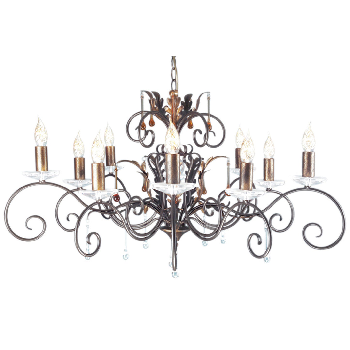 Amarilli 10-Light Chandelier with Clear Glass Drops