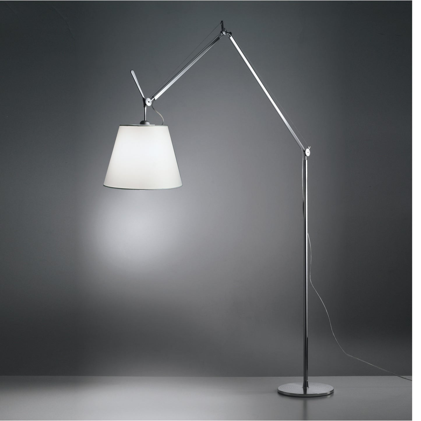 Tolomeo Mega Floor Lamp body with Dimmer in Polished Aluminium