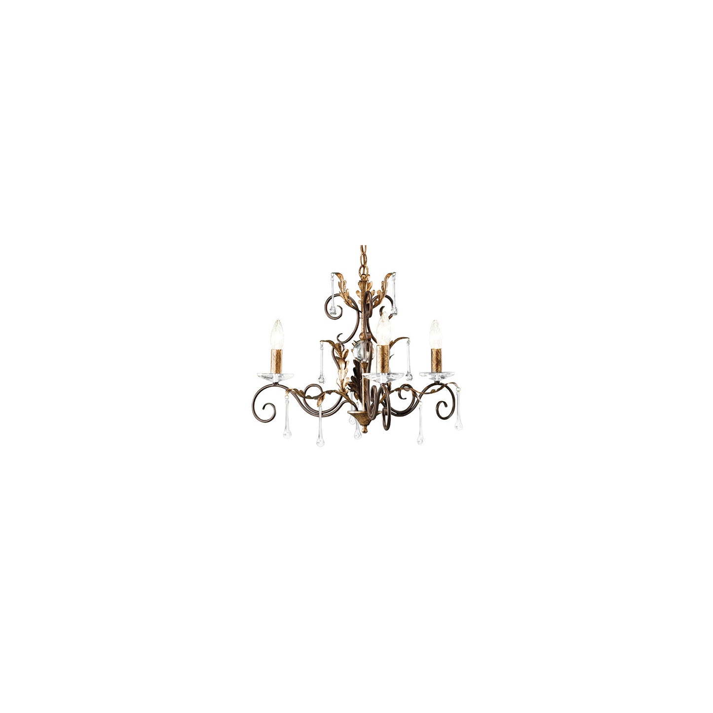 Amarilli 3-Light Chandelier with Clear Glass Drops