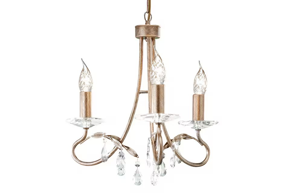 Christina 3-Light Chandelier Silver/Gold