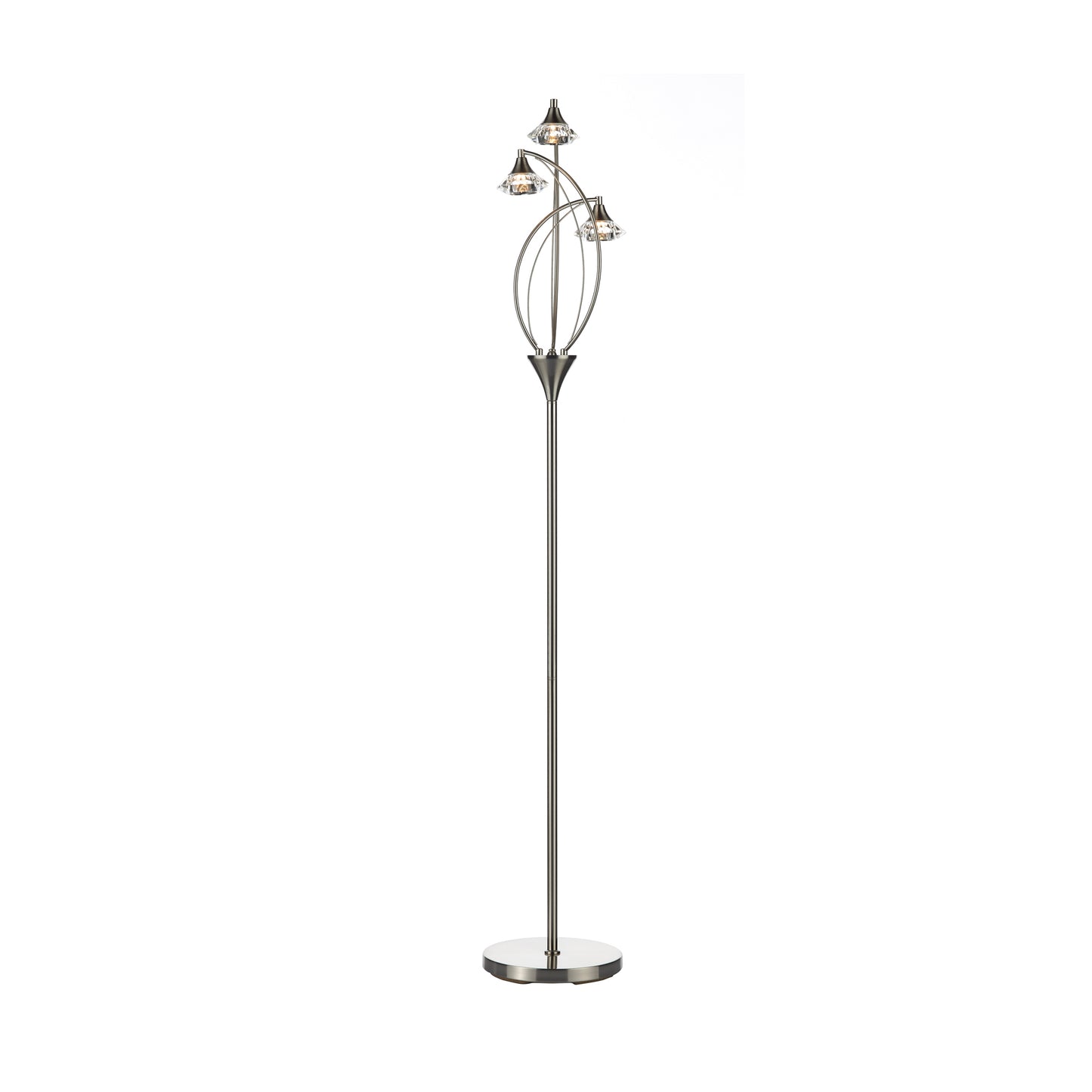 Luther 3-Light Floor Lamp with Crystal Glass