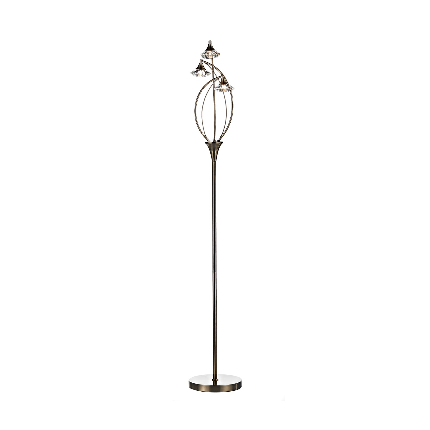 Luther 3-Light Floor Lamp with Crystal Glass