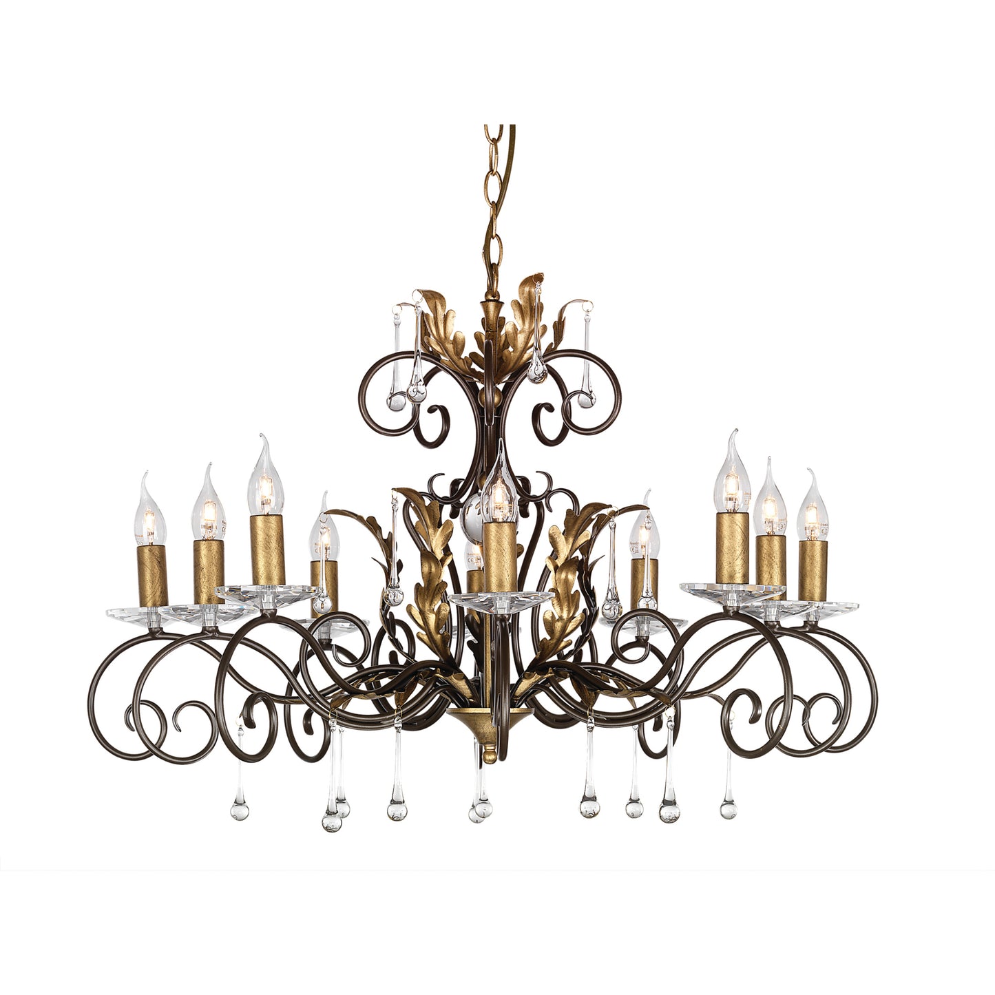 Amarilli 10-Light Chandelier with Clear Glass Drops