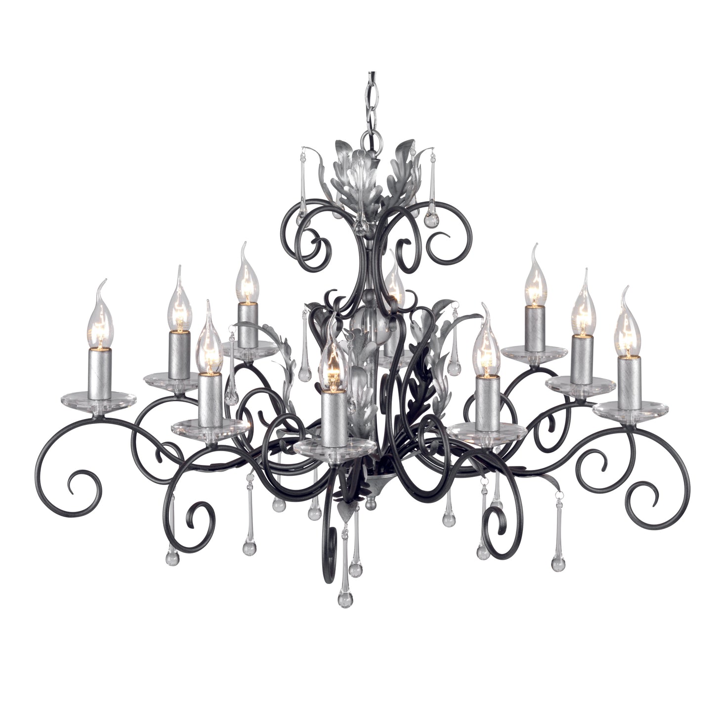 Amarilli 10-Light Chandelier with Clear Glass Drops
