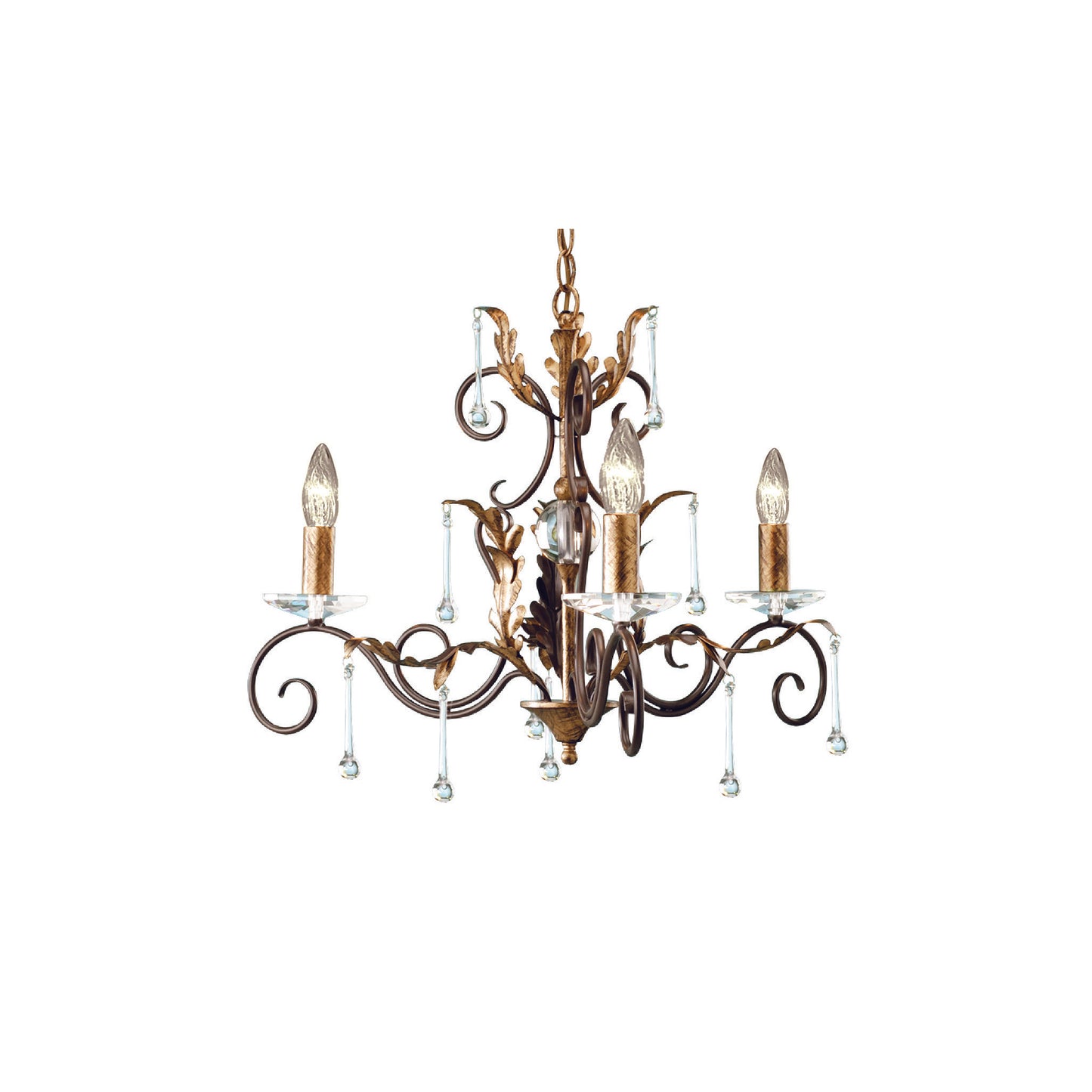 Amarilli 3-Light Chandelier with Clear Glass Drops