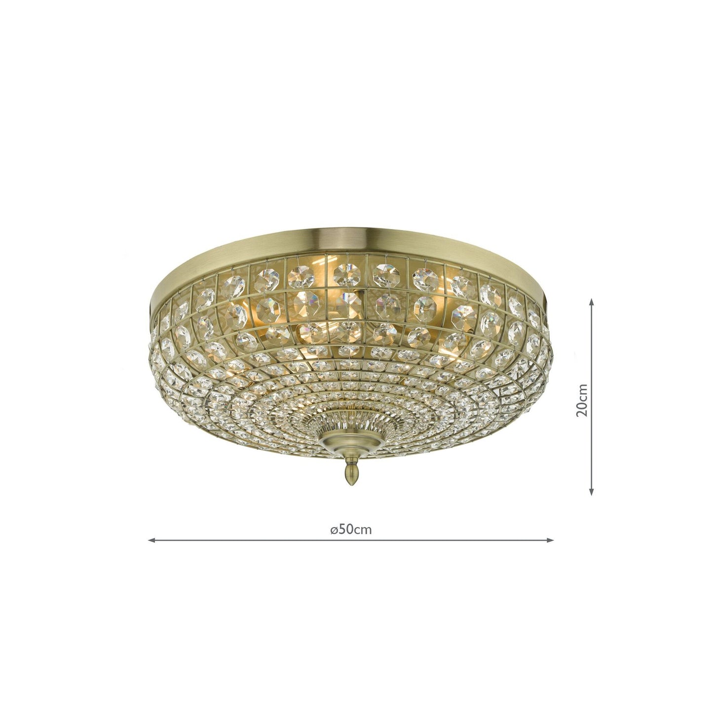 Asmara 5-Light Flush Mount in Antique Brass