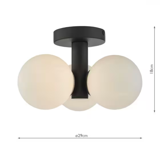 Blake 3-Light Bathroom Semi Flush