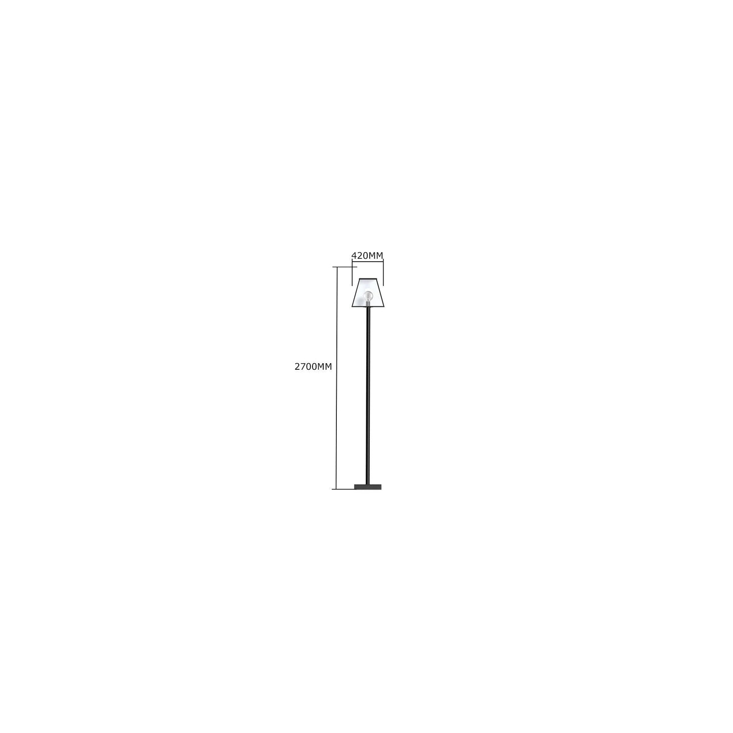 Contemporary lamp post in galvanised steel 2.7m