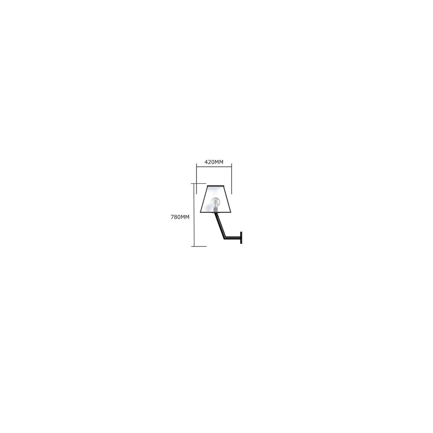 Contemporary wall light with angled bracket 0.78m