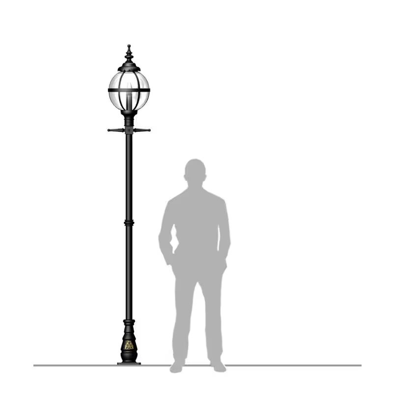 Victorian Globe Lamp Post In Cast Iron 2.7M