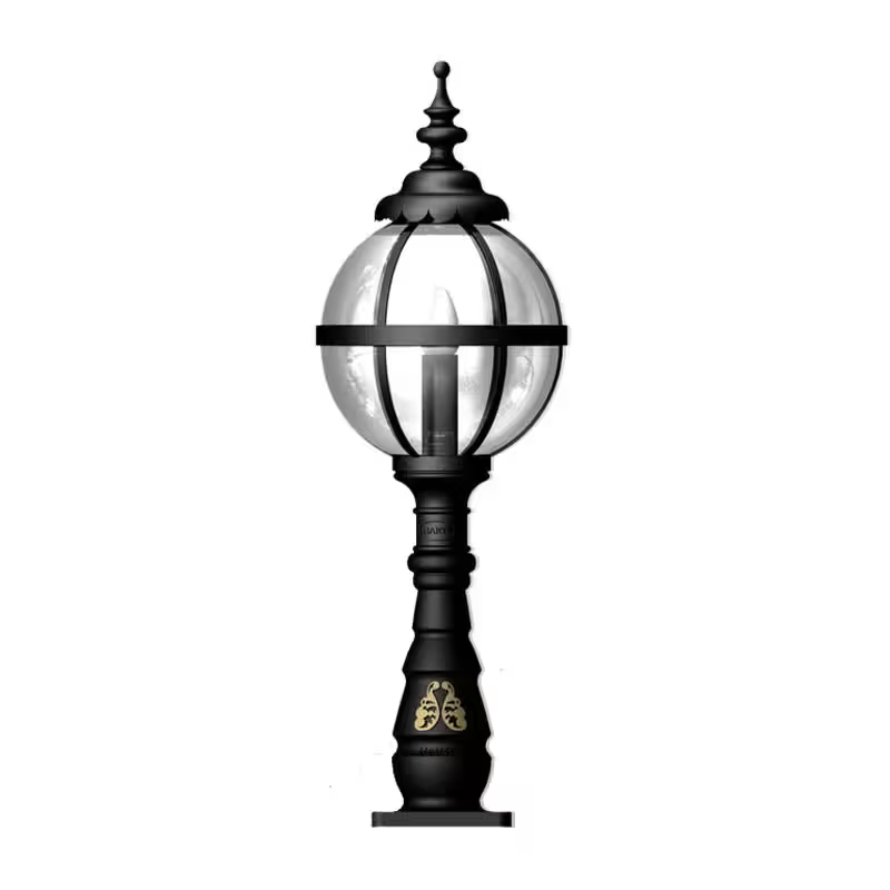 Victorian globe pedestal light in cast iron 1.1m
