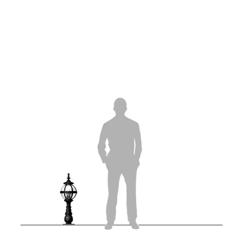 Victorian Globe Pedestal Light In Cast Iron 0.65M