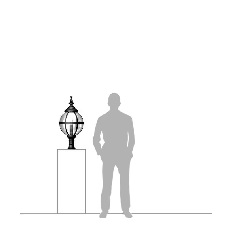 Victorian Globe Pier Light In Cast Iron For Flat Pier Caps 0.79M