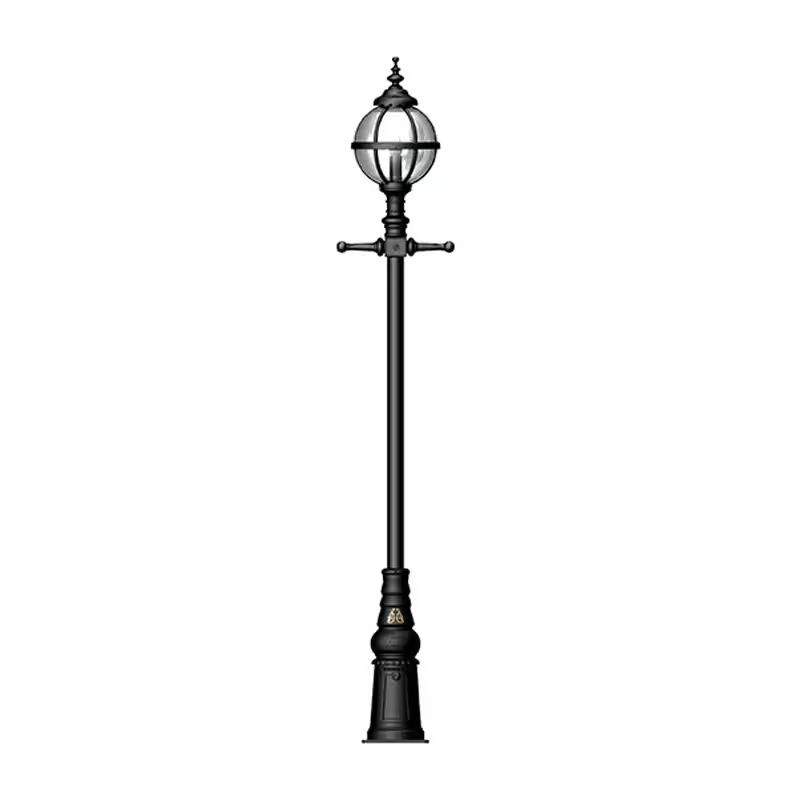 Victorian Style Globe Lamp Post In Cast Iron 3M