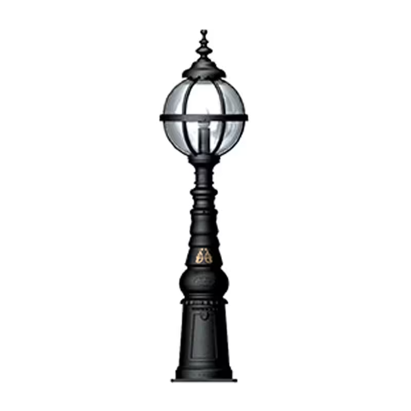 Victorian style globe pedestal light in cast iron 1.59m