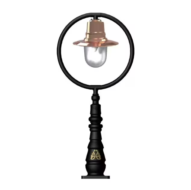 Classic Railway Style Pedestal Light In Cast Iron And Steel 1.21M