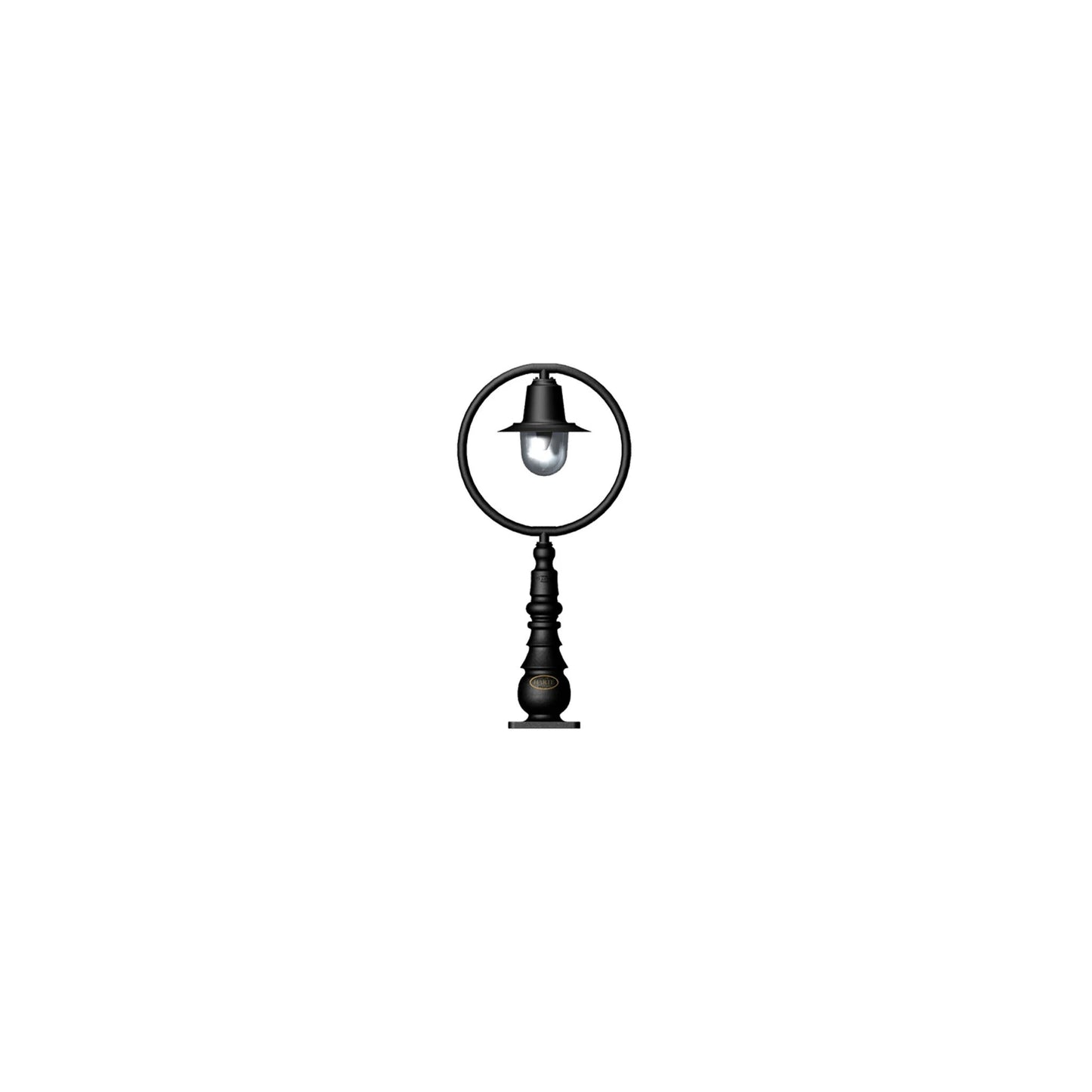 Classic railway style pedestal light in cast iron and steel 0.75m