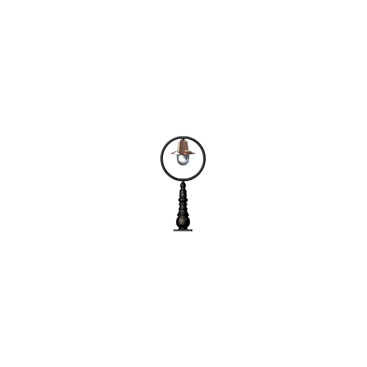 Classic railway style pedestal light in cast iron and steel 0.75m