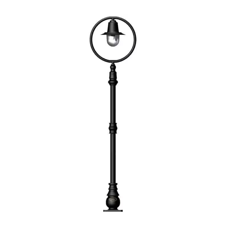 Classic Railway Style Lamp Post In Cast Iron And Steel 1.49M