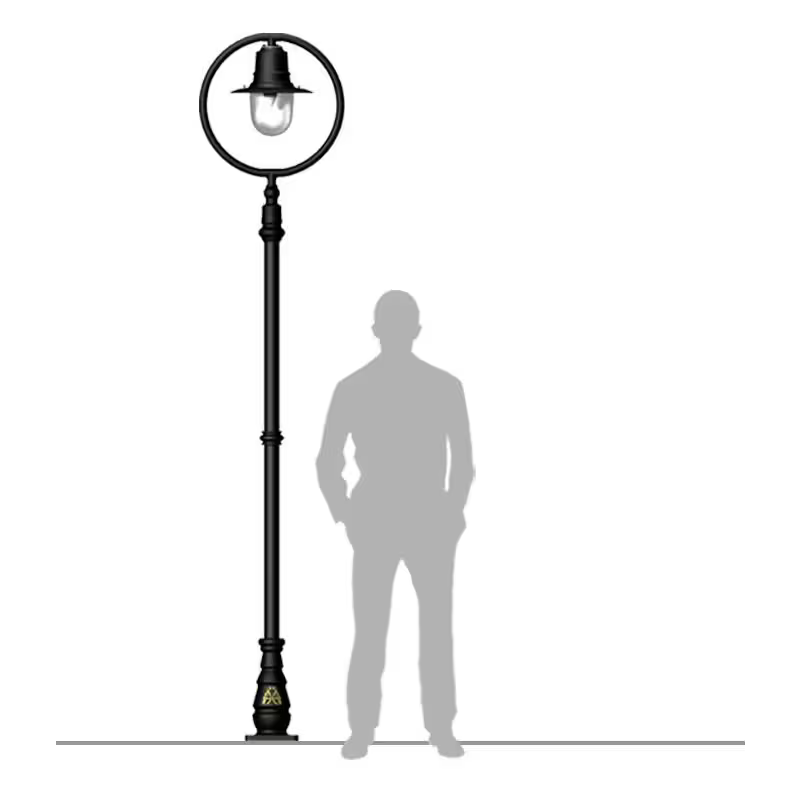 Classic Railway Style Lamp Post In Cast Iron And Steel 2.73M