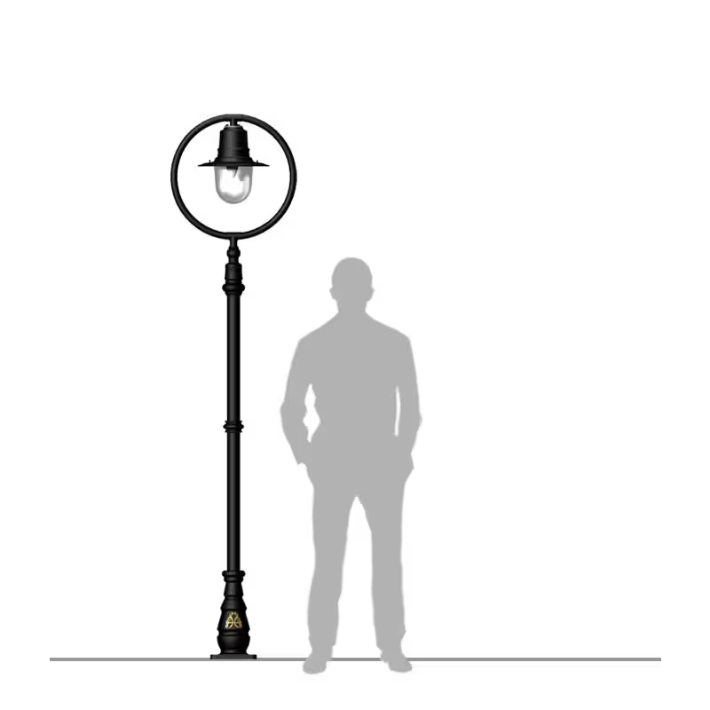 Classic Railway Style Lamp Post In Cast Iron And Steel 2.43M