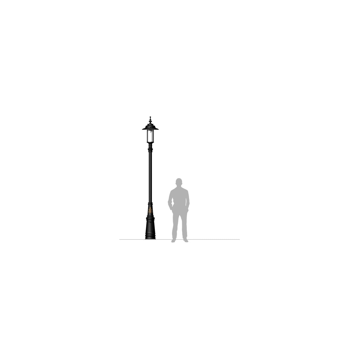 Georgian style lamp post in cast iron and steel 3.5m