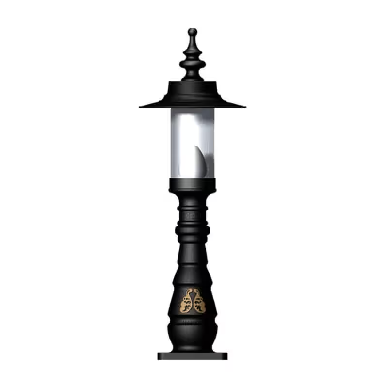 Georgian Style Pedestal Light In Cast Iron And Steel 0.98M