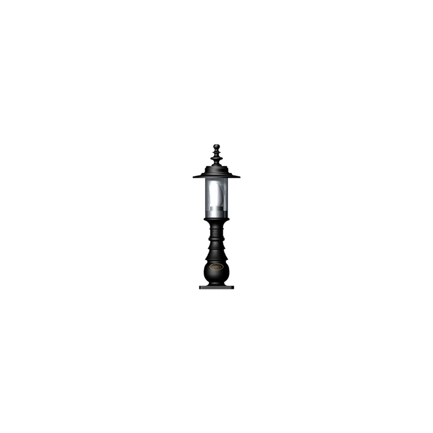 Georgian style pedestal light in cast iron and steel 0.62m