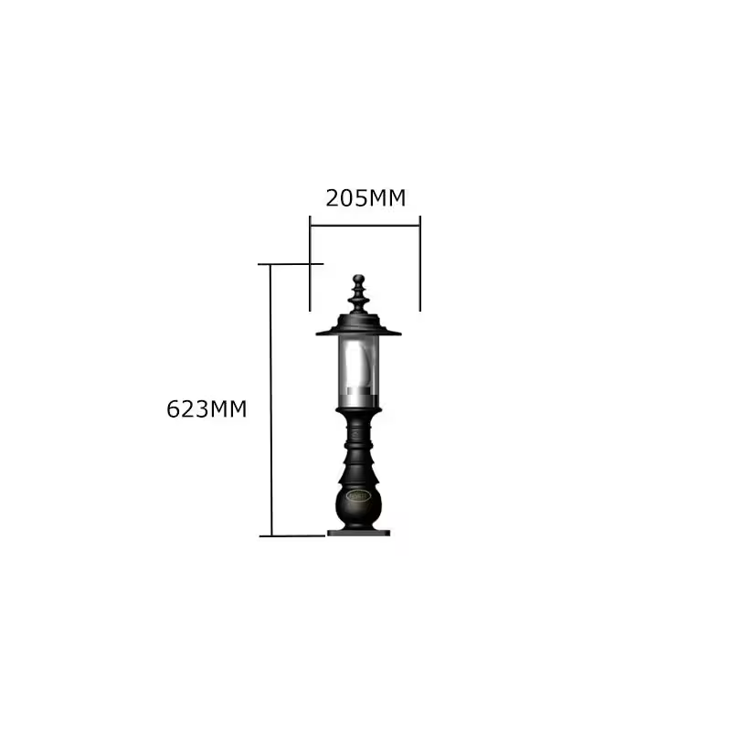 Georgian Style Pedestal Light In Cast Iron And Steel 0.62M