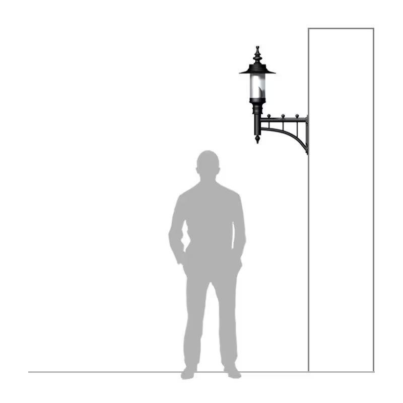 Georgian Style Wall Light In Cast Iron And Steel 0.94M