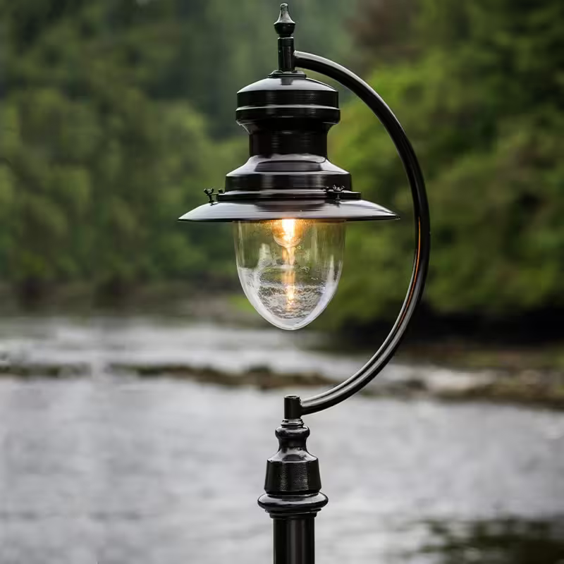 Vintage Tear Drop Lamp Post In Cast Iron And Steel 3.7M
