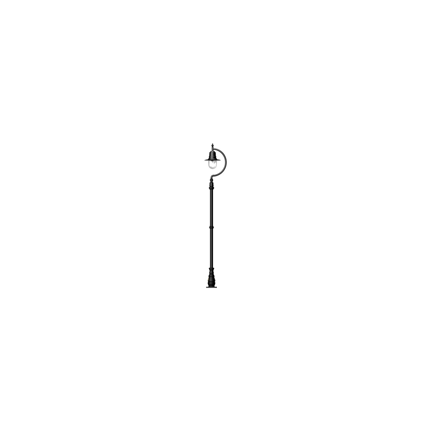Vintage tear drop lamp post in cast iron and steel 2.8m