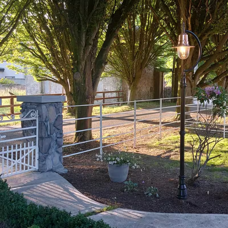 Vintage Tear Drop Lamp Post In Cast Iron And Steel