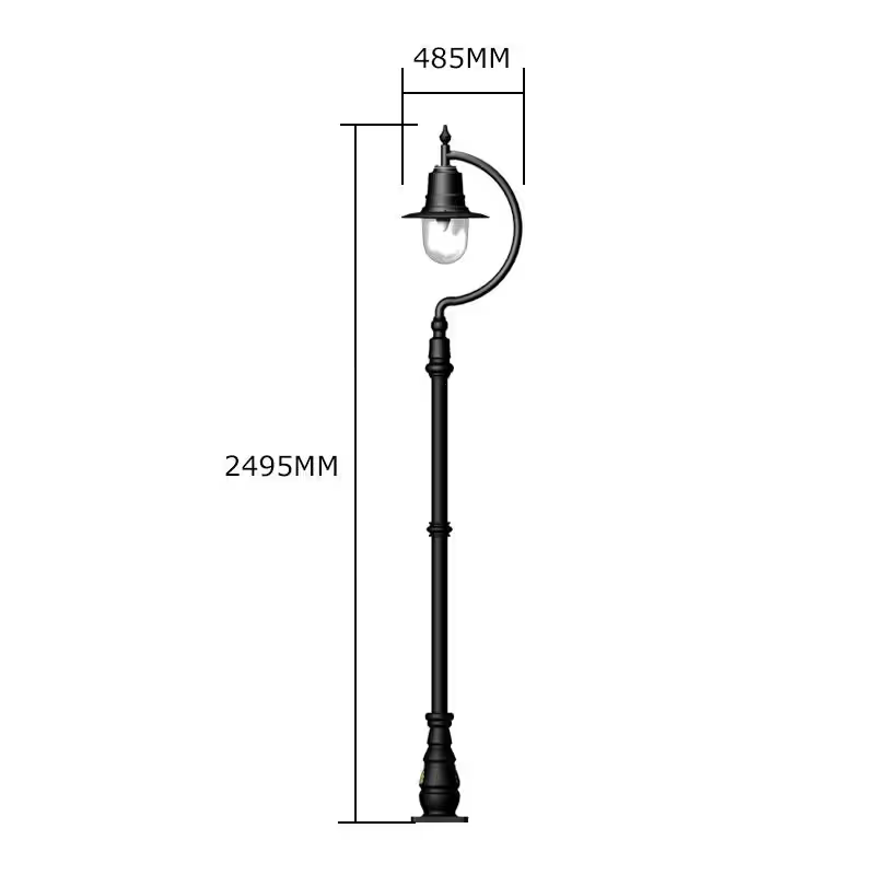 Vintage Tear Drop Lamp Post In Cast Iron And Steel