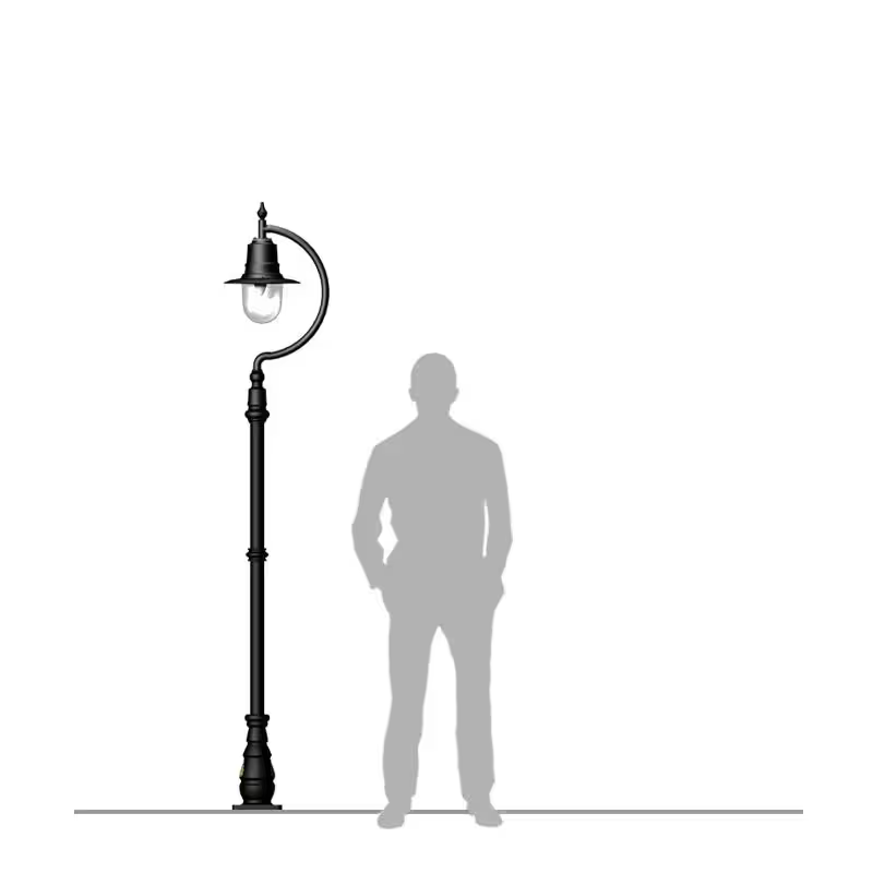 Vintage Tear Drop Lamp Post In Cast Iron And Steel